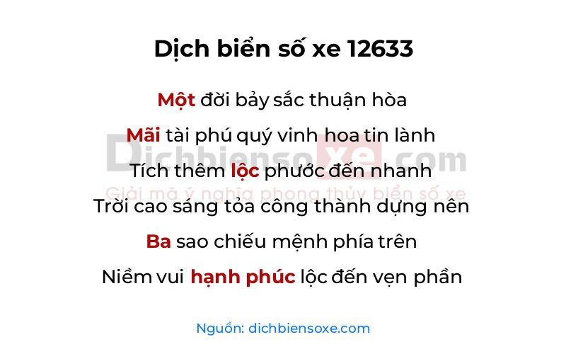 Dịch thơ biển số 12633
