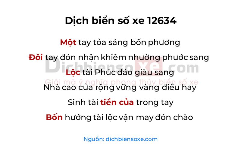 Dịch thơ biển số 12634