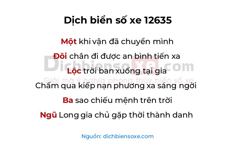 Dịch thơ biển số 12635