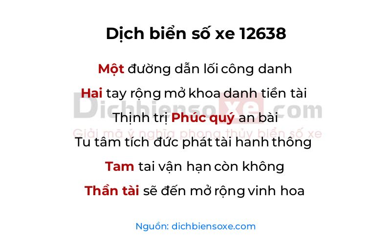 Dịch thơ biển số 12638