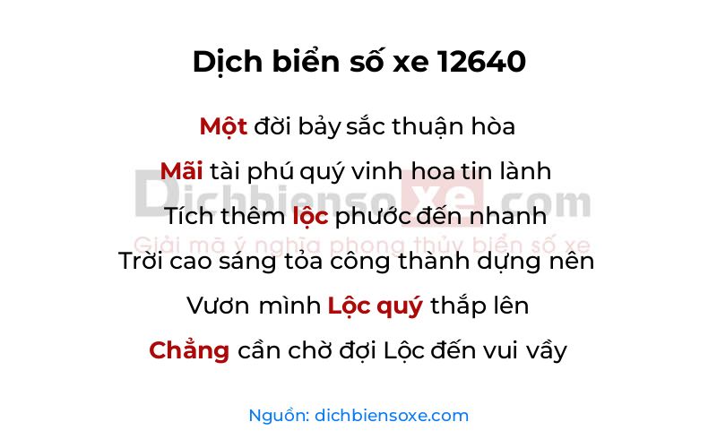 Dịch thơ biển số 12640