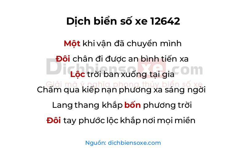 Dịch thơ biển số 12642