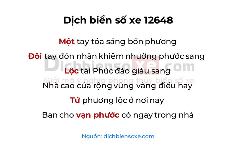 Dịch thơ biển số 12648