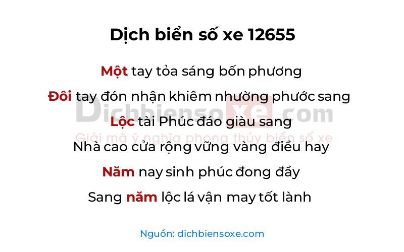 Dịch thơ biển số 12655