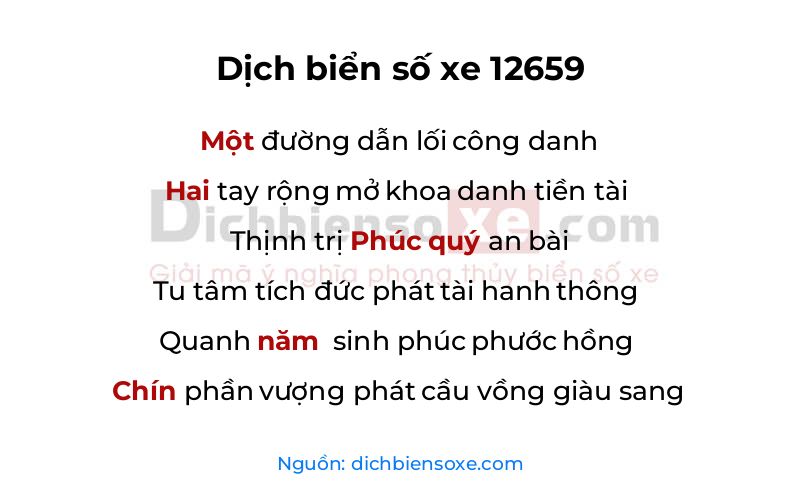 Dịch thơ biển số 12659