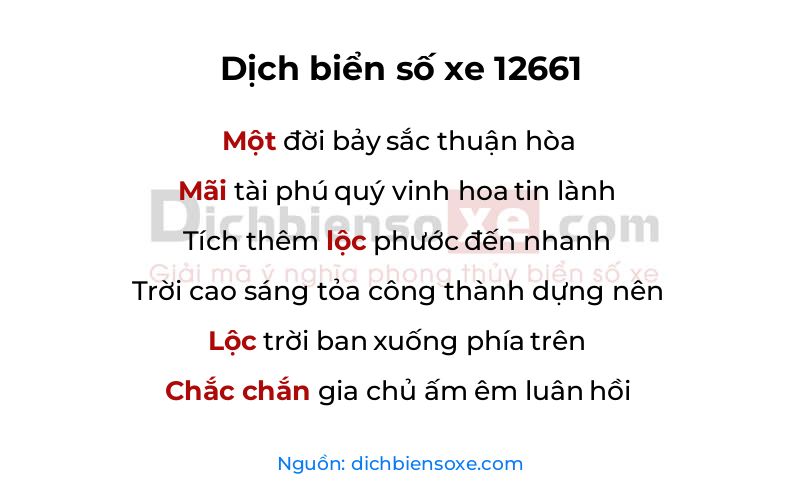 Dịch thơ biển số 12661