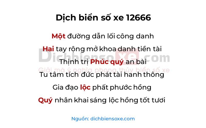 Dịch thơ biển số 12666