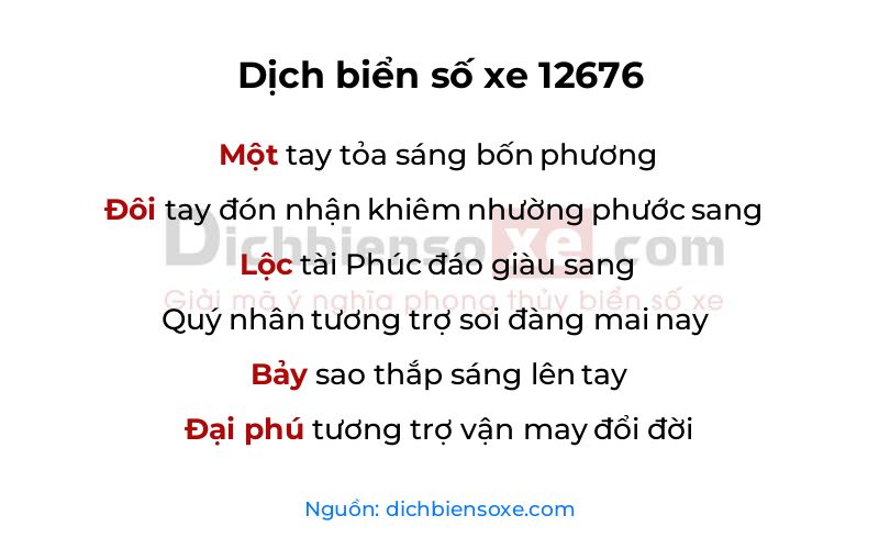 Dịch thơ biển số 12676