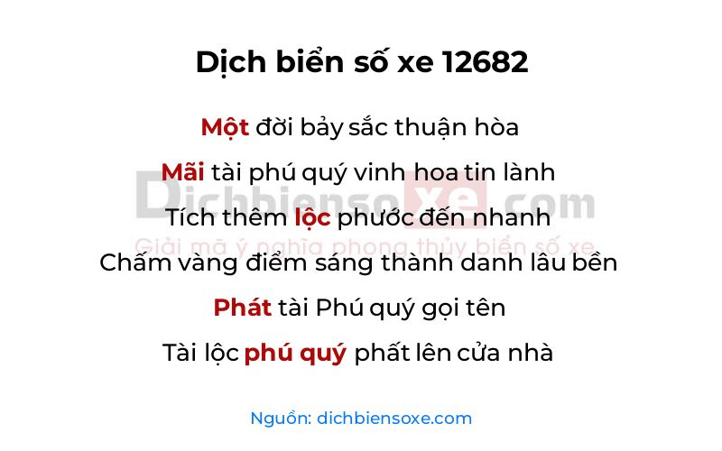 Dịch thơ biển số 12682