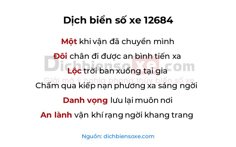 Dịch thơ biển số 12684