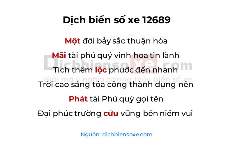 Dịch thơ biển số 12689