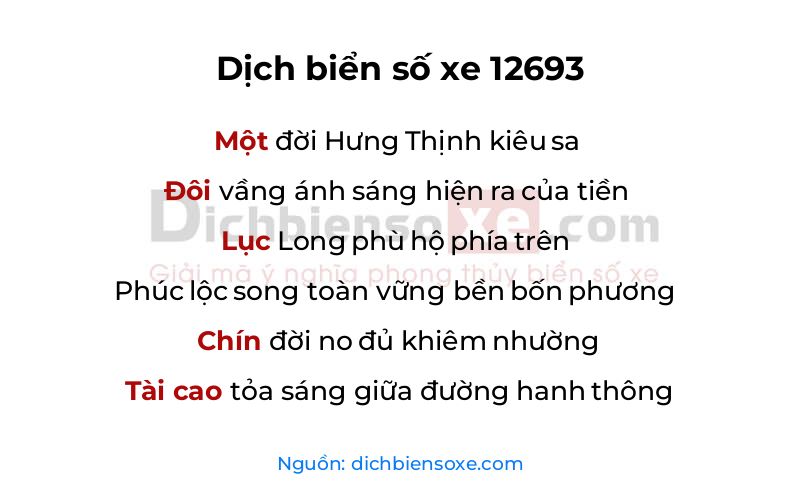 Dịch thơ biển số 12693