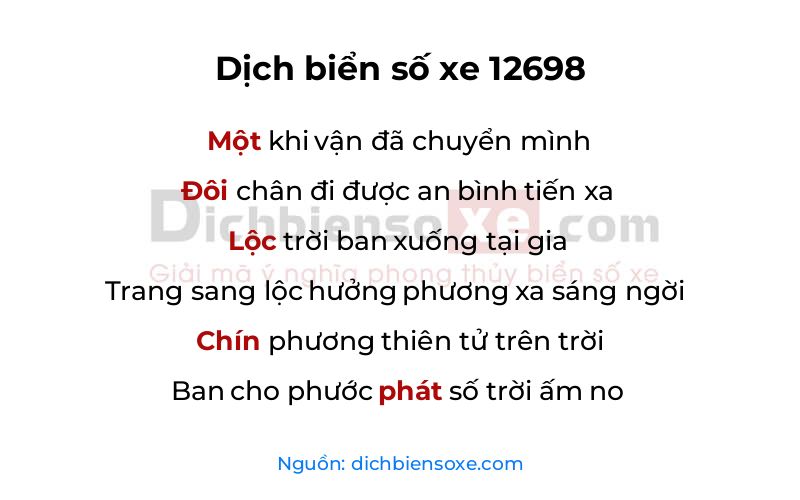 Dịch thơ biển số 12698