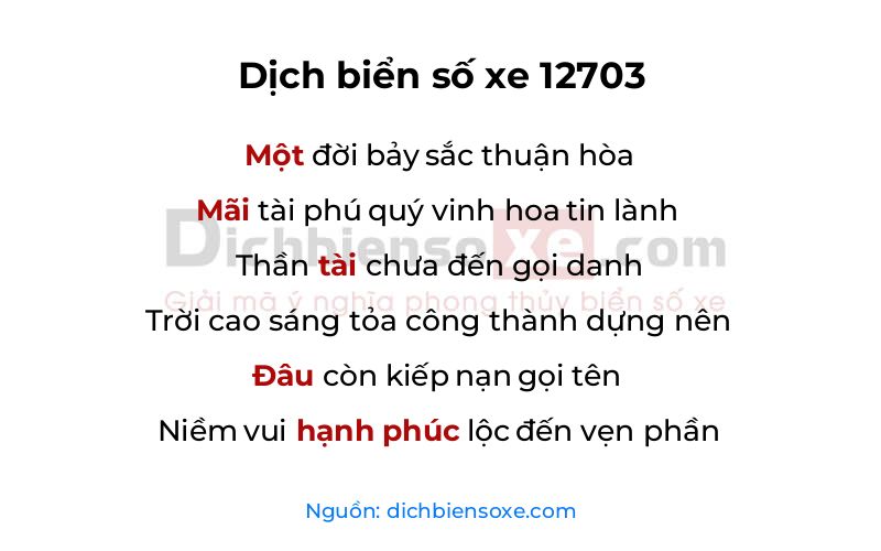 Dịch thơ biển số 12703