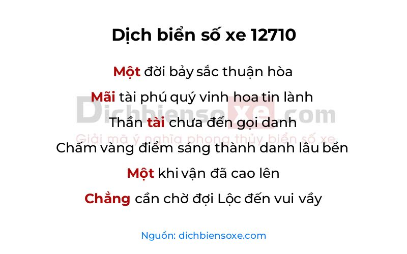 Dịch thơ biển số 12710