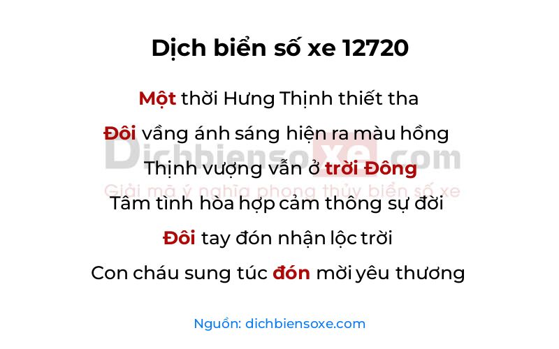 Dịch thơ biển số 12720