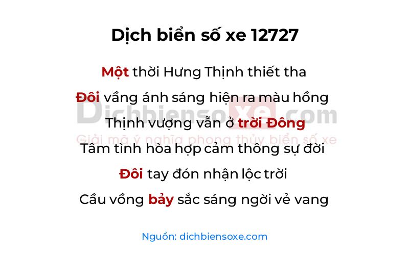 Dịch thơ biển số 12727