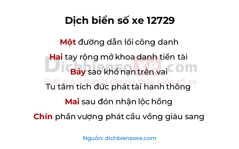 Dịch thơ biển số 12729