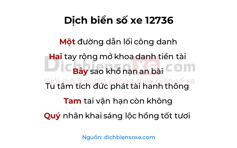 Dịch thơ biển số 12736