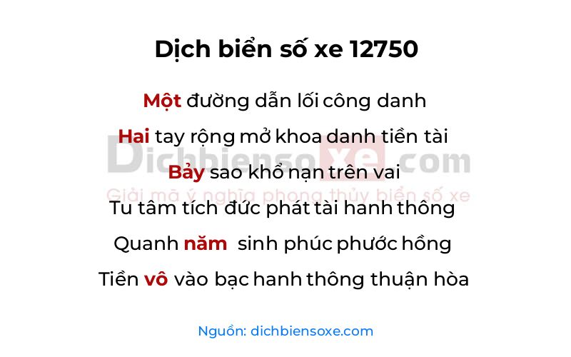 Dịch thơ biển số 12750