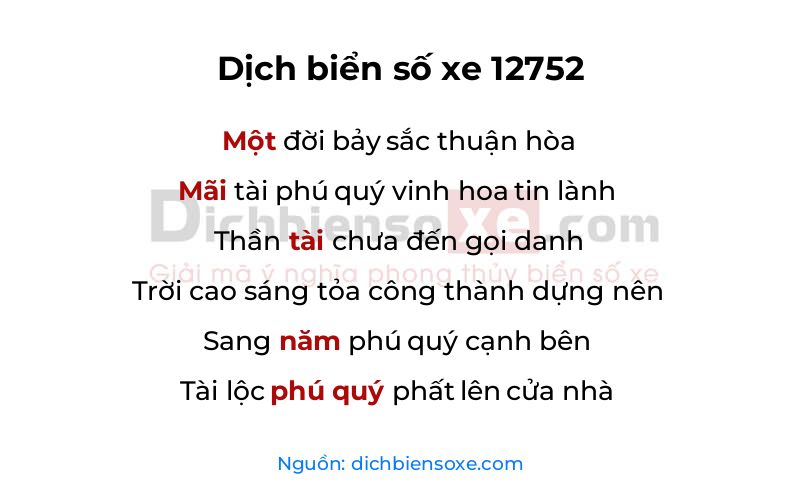Dịch thơ biển số 12752