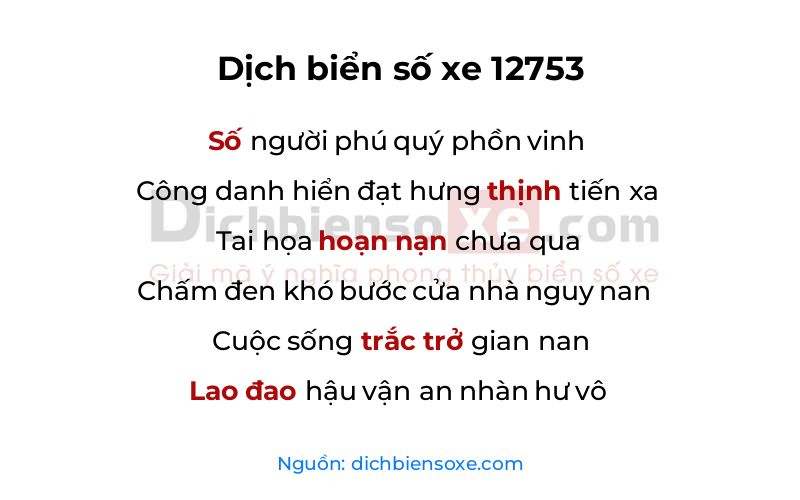 Dịch thơ biển số 12753