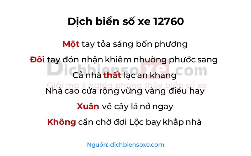 Dịch thơ biển số 12760