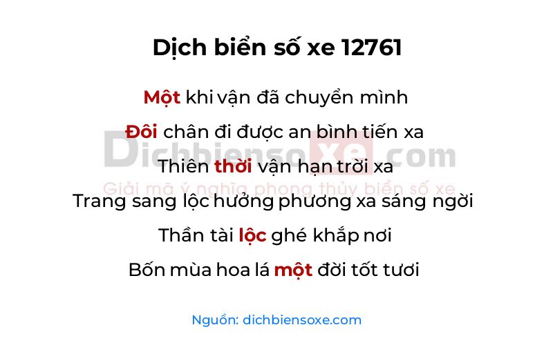 Dịch thơ biển số 12761