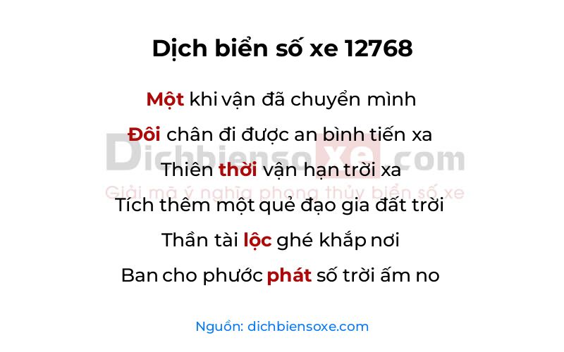 Dịch thơ biển số 12768