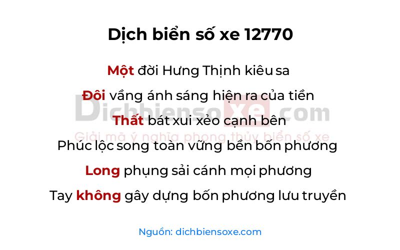 Dịch thơ biển số 12770