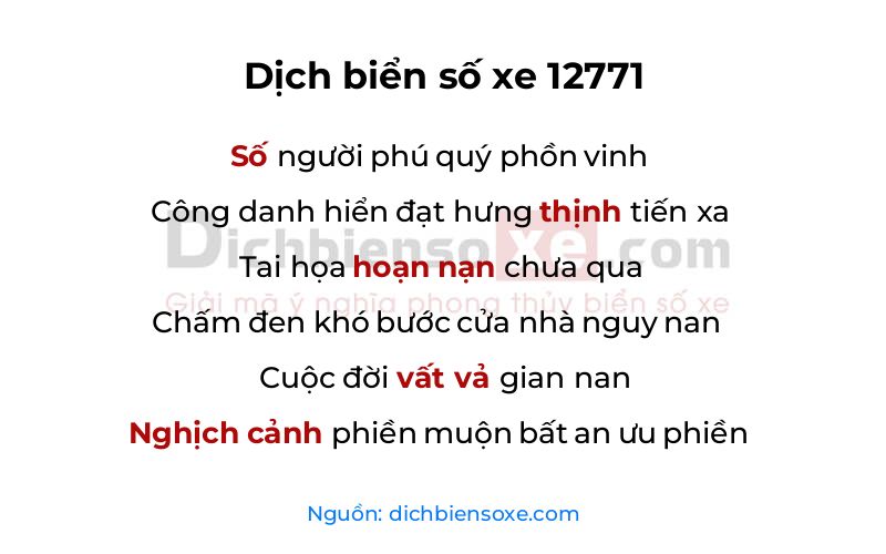 Dịch thơ biển số 12771