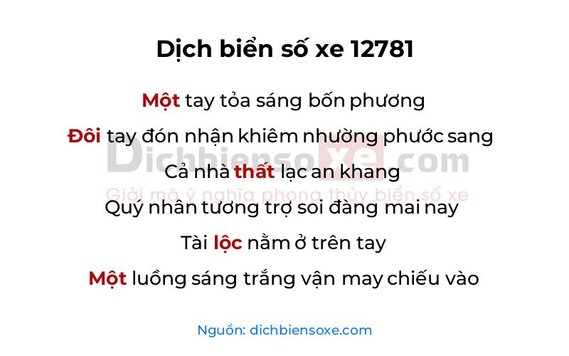 Dịch thơ biển số 12781
