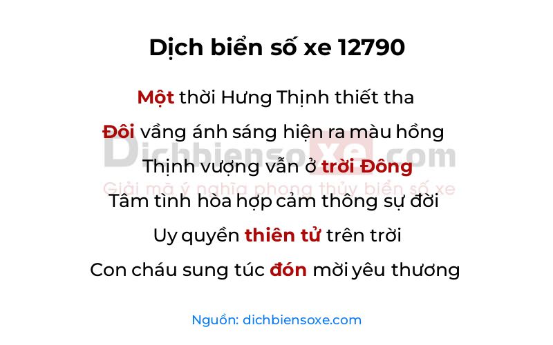 Dịch thơ biển số 12790