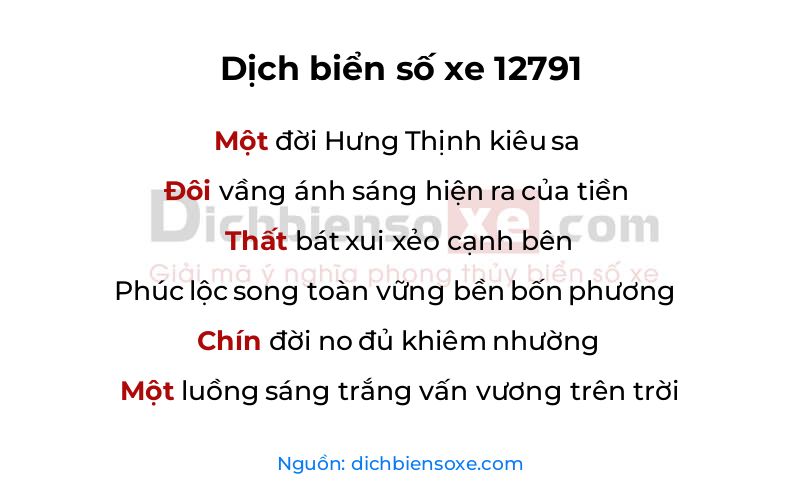 Dịch thơ biển số 12791
