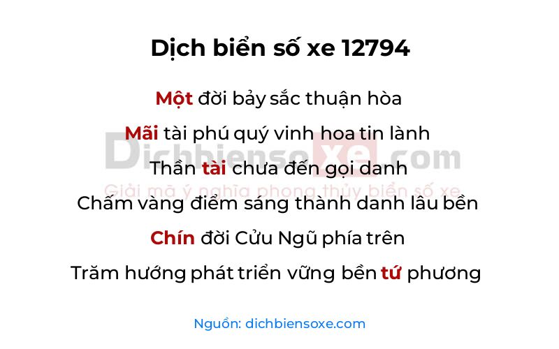 Dịch thơ biển số 12794