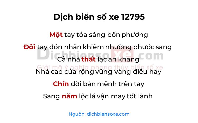 Dịch thơ biển số 12795