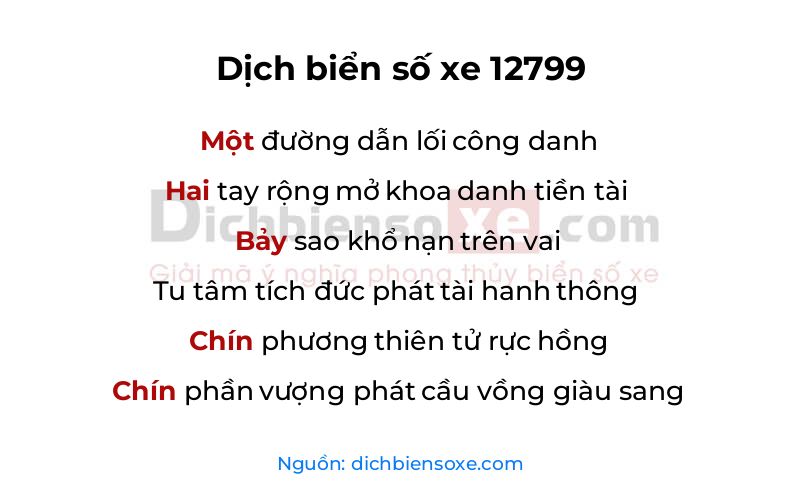 Dịch thơ biển số 12799