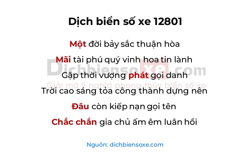 Dịch thơ biển số 12801
