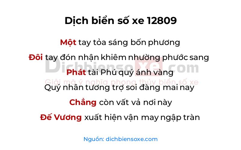 Dịch thơ biển số 12809