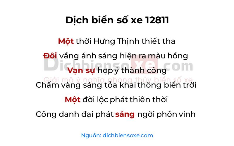 Dịch thơ biển số 12811