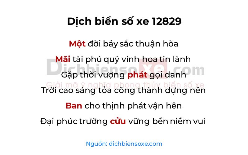 Dịch thơ biển số 12829