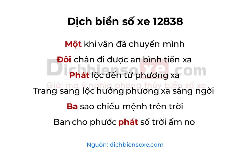 Dịch thơ biển số 12838