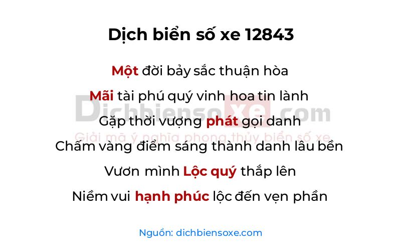 Dịch thơ biển số 12843