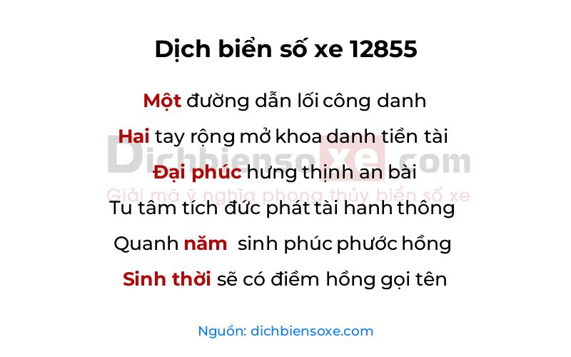 Dịch thơ biển số 12855
