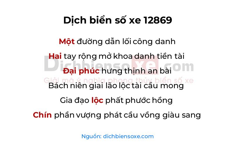 Dịch thơ biển số 12869