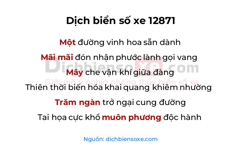 Dịch thơ biển số 12871
