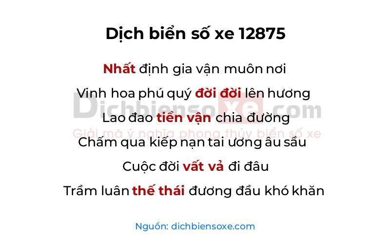 Dịch thơ biển số 12875