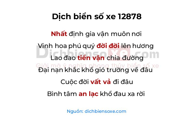 Dịch thơ biển số 12878