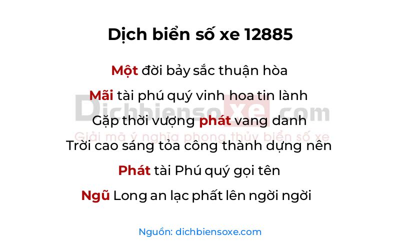 Dịch thơ biển số 12885
