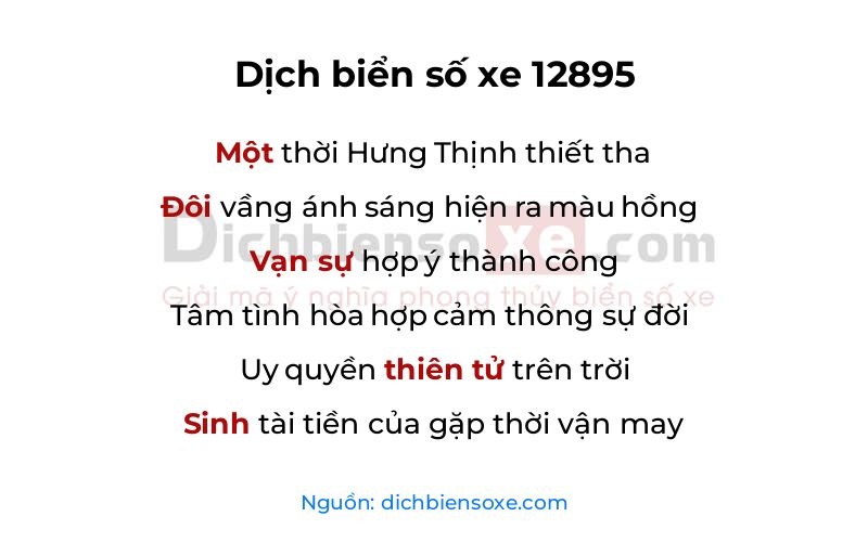 Dịch thơ biển số 12895